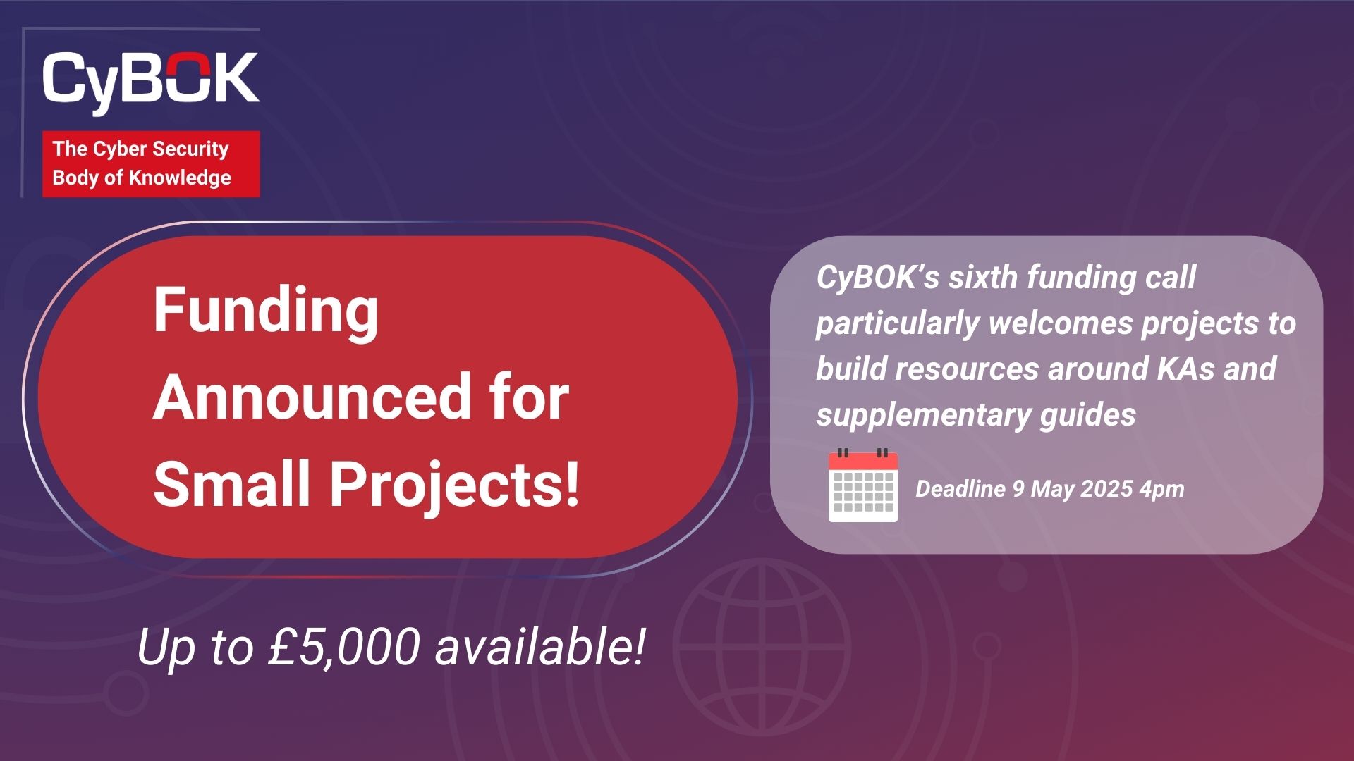 Call for further funded projects to develop resources around CyBOK v1.1